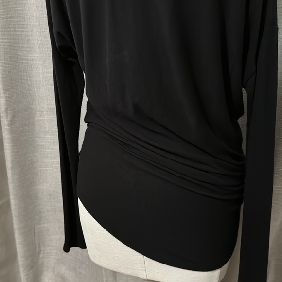 Athleta Asymmetric Hem Long-Crew Neck-BatWing Sleeve-Sz XXS-Black - Picture 10 of 16